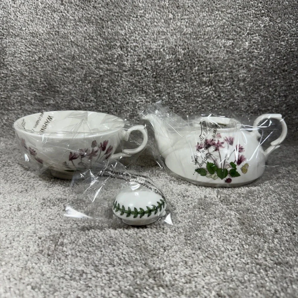 Portmeirion Botanic Garden Individual‎ Teapot Cup Tea for One Set Porcelain 12oz